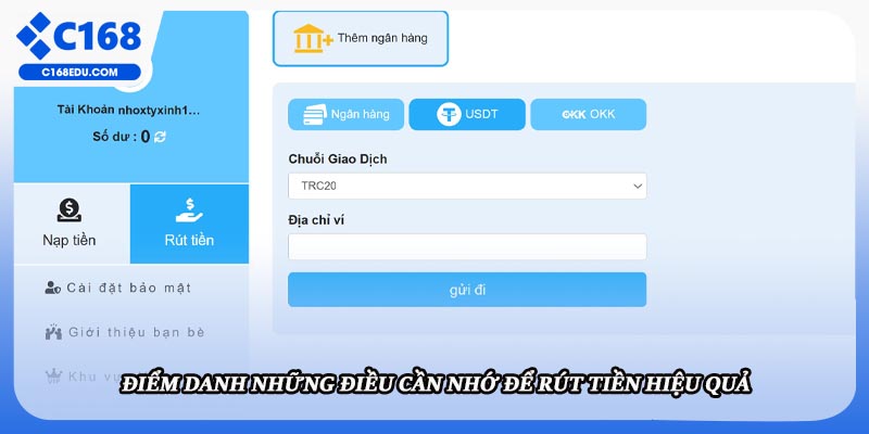 Điểm danh những điều cần nhớ để rút tiền hiệu quả